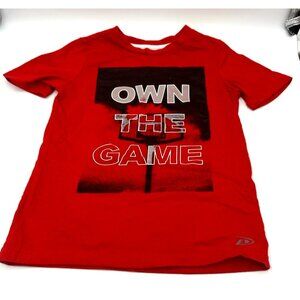 Pro Player Boys Graphic T-Shirt Red “OWN THE GAME” Size 5/6 Short Sleeve